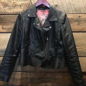 Leather black jacket size Large